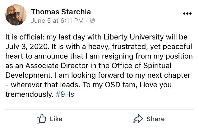 Associate Director of the Office of Spiritual Development Resigns
