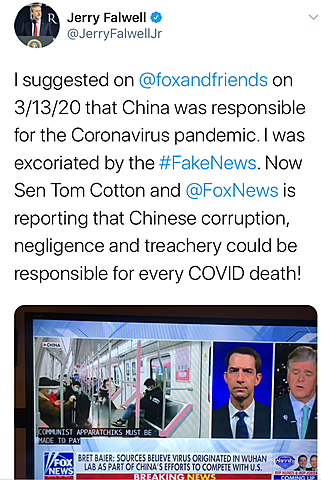 Falwell Suggests COVID-19 is a Bioweapon