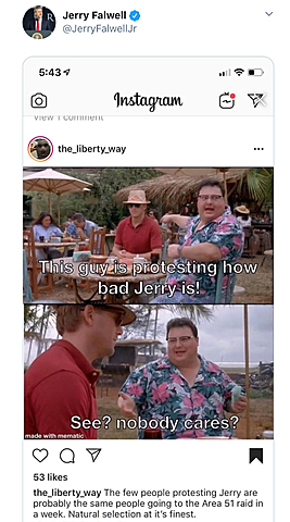 Falwell Mocks Student Protesters