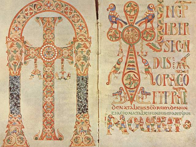 Frontispiece and Incipit from the Gelasian Sacramentary