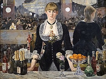 Un bar aux Folies Bergere (Painting-Impressionist)
