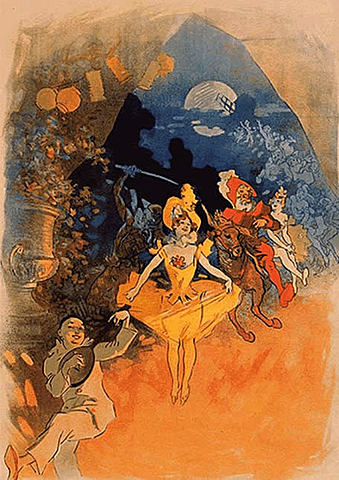 Jules Cheret, Pantomime Lumineuses, litografía.