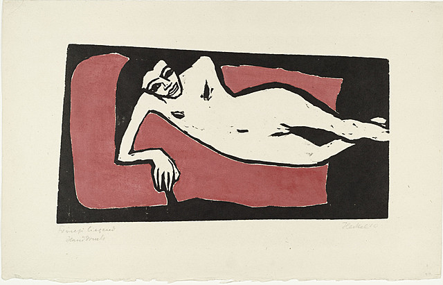 Erich Heckel, Fränzi reclining.