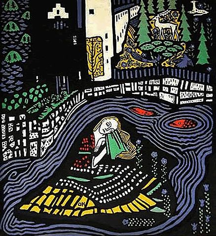 Oskar Koskoschka, xilografía a color.