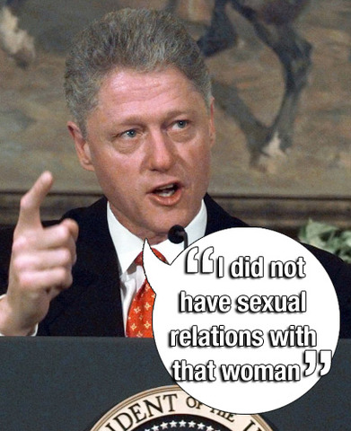 Bill Clinton lies about a lady, gets impeached