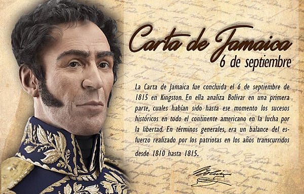 Bolívar escribe la Carta de Jamaica