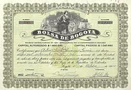 Nace la bolsa de Bogotá.