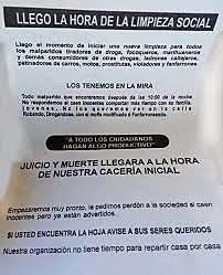 Primeros panfletos de limpieza social
