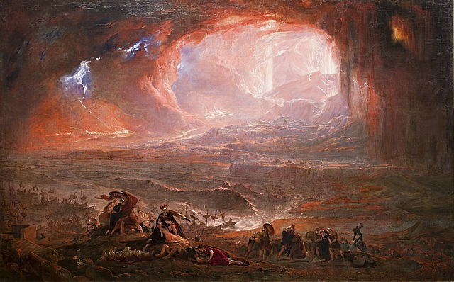 Eruption of Mt Vesuvius and destruction of Pompeii and Herculaneum
