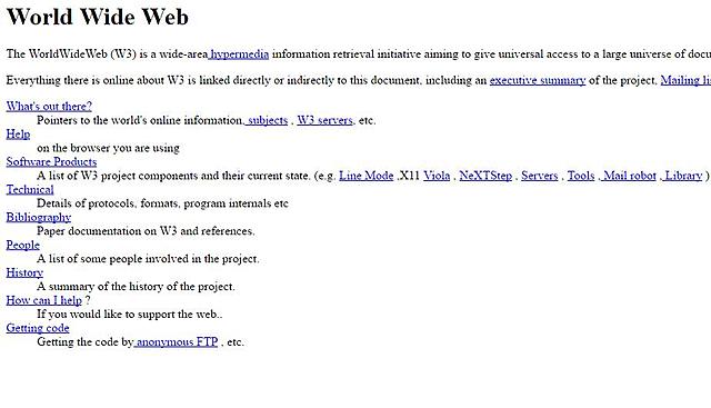 Aparece la primera pagina web