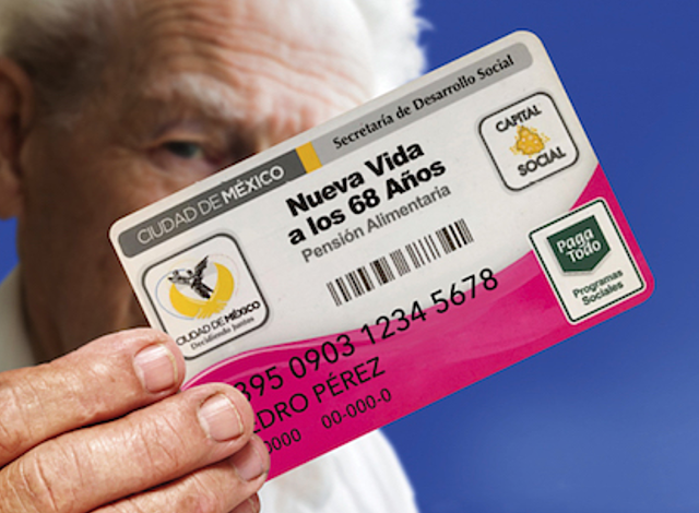 Pension alimentaria para los adultos mayores de 70 años y más ( 68 y más) residentes en el Distrito Federal