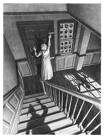 He makes the wish and hears a knock on the door