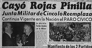 CAIDA DE LA DICTADURA DE ROJAS PINILLA