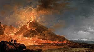 Eruption of Mt Vesuvius and destruction of Pompeii and Herculaneum