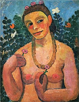 Expressionism: Self-Portrait with Amber Necklace, Paula Modersohn-Becker