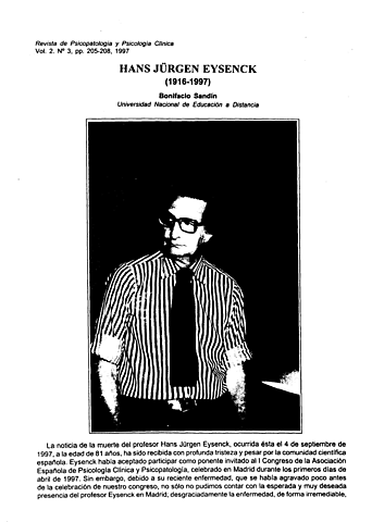 Eysenck fundó la revista Behaviour Research and Therapy