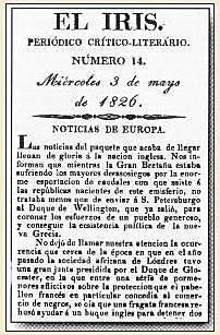 Fiorenzo Galli y José María Heredia fundan El periódico “El Iris”