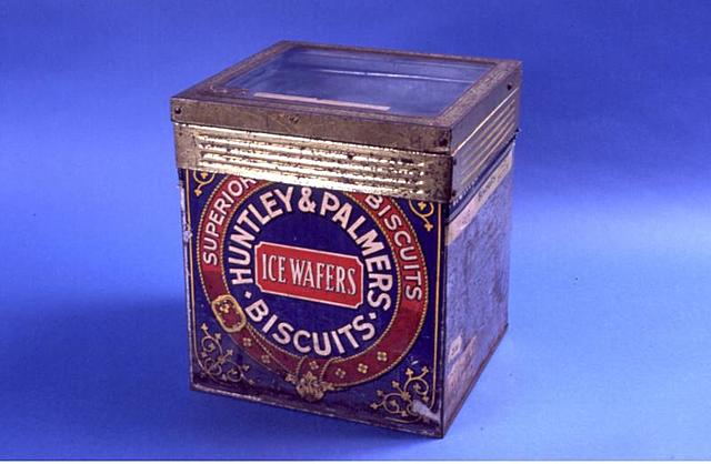 Cookies and matches were sold in tin packages