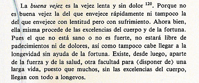Retórica de Aristóteles acerca de la vejez.