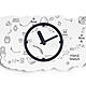 Concepto de la cronología reloj en fondo de papel rasgado 56015365