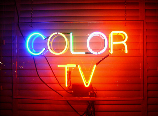 Demonstration of color TV