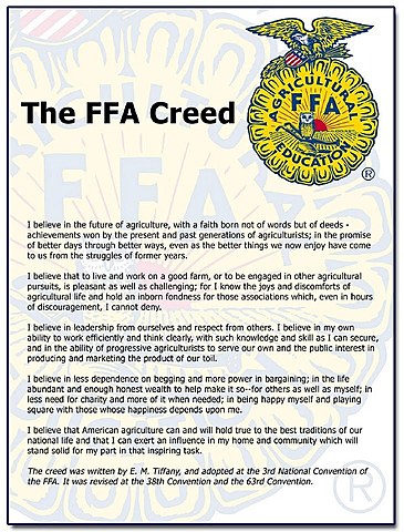 FFA Creed is written by E.M. Tiffany