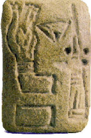 Neanderthal man carves a picture on a woolly mammoth tooth