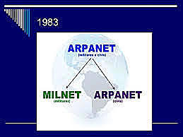 ARPANET se separa de la red militar que la originó, pasando a un uso civil y convirtiéndose así en el origen de Internet.