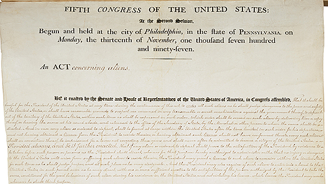 The Alien and Sedition Acts