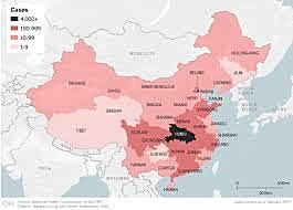 Primer brote de Covid-19 en la ciudad de Wuhan, China.