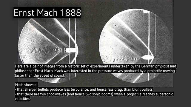 Ernst Mach (18 February 1838-19 February 1916) (Developed measurement of sound waves 1887)