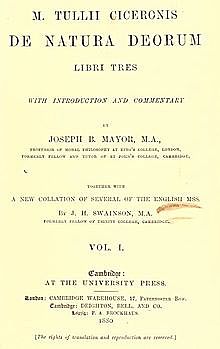De natura deorum (Sobre la naturaleza de los dioses)