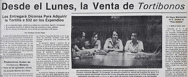 Tortibonos, subsidio para las tortillas
