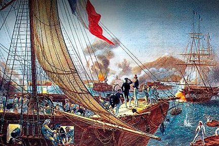 Llegaron lo ingleses el 6 de enero de 1862  y los franceses el 7 de enero