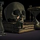 People adult sculpture furniture man skull still life performance metalwork