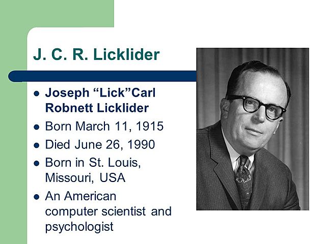 1969 Joseph Carl Robnett Lick lider Introduce n redes intergalacticas