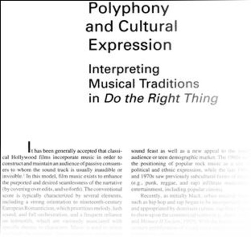 Scholarly Article about Film's Music