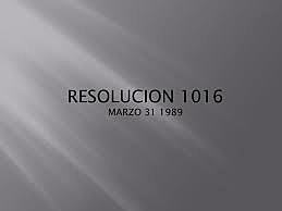 RESOLUCIÓN 1016 DE 1989