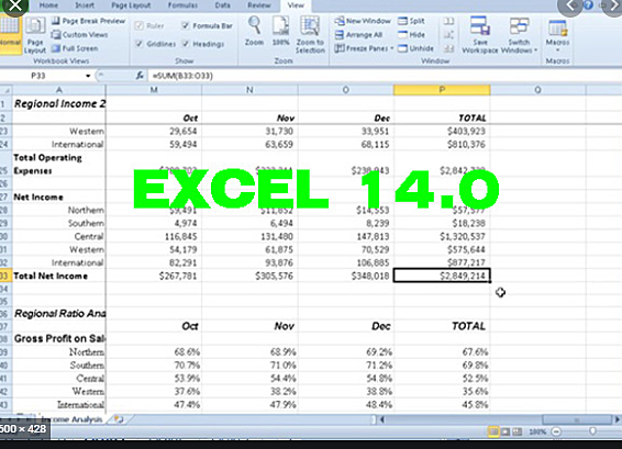 EXCEL 14.0