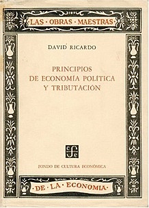 "Principios de economía política y tributación" de David Ricardo