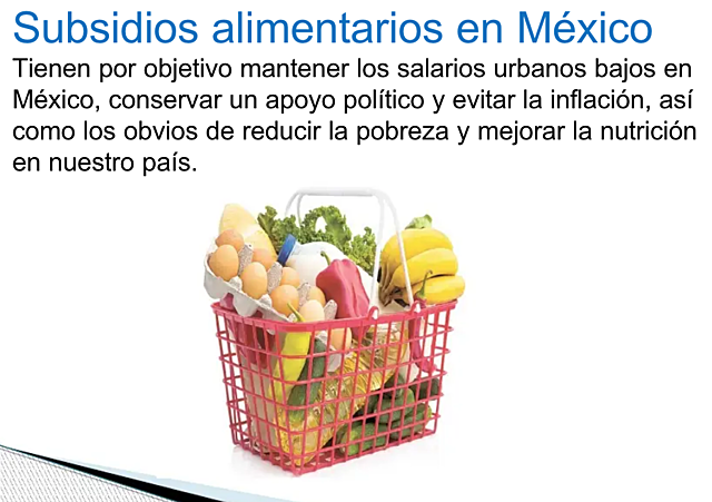 Políticas de subsidio a productores y consumidores de alimentos