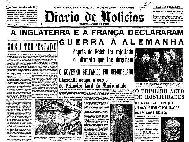3 de setembro - França e Inglaterra declaram guerra à Alemanha.