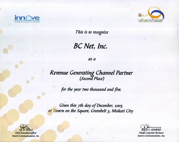 Innove Communications recognition