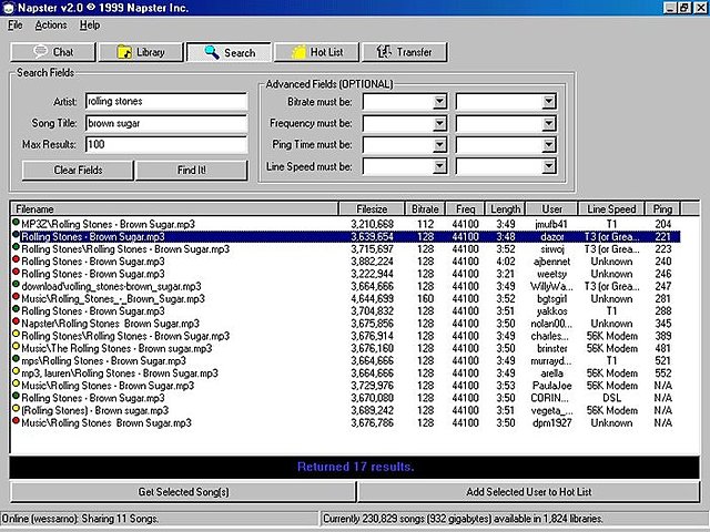 Napster, el mp3 y la era de la piratería.