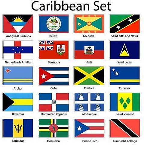 English and slaves travel to the Caribeans