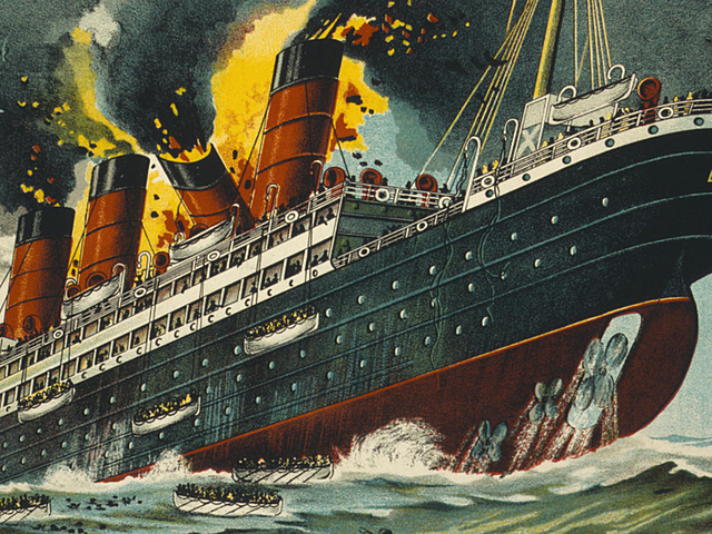 "Lusitania" blir senket.