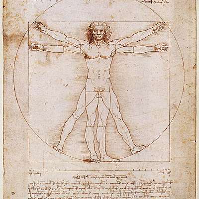 Timeline: el hombre vitruviano de Leonardo Davinci1490