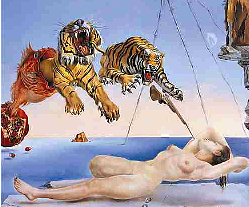 Sueño causado por el vuelo de una abeja alrededor de una granada un segundo antes de despertar