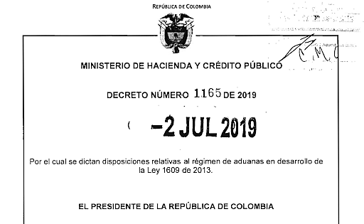 DECRETO 1165 de 2019