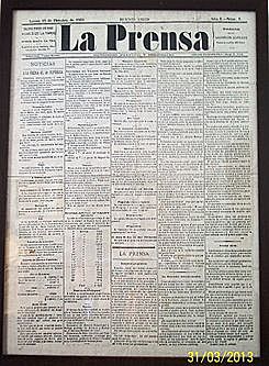 1869 DIARIO LA PRENSA BS AS UNO DE LOS MÁS IMPORTANTES DEL MUNDO